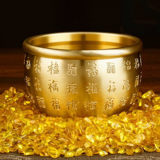 The "Hundred Blessings" Brass Wealth Bowl