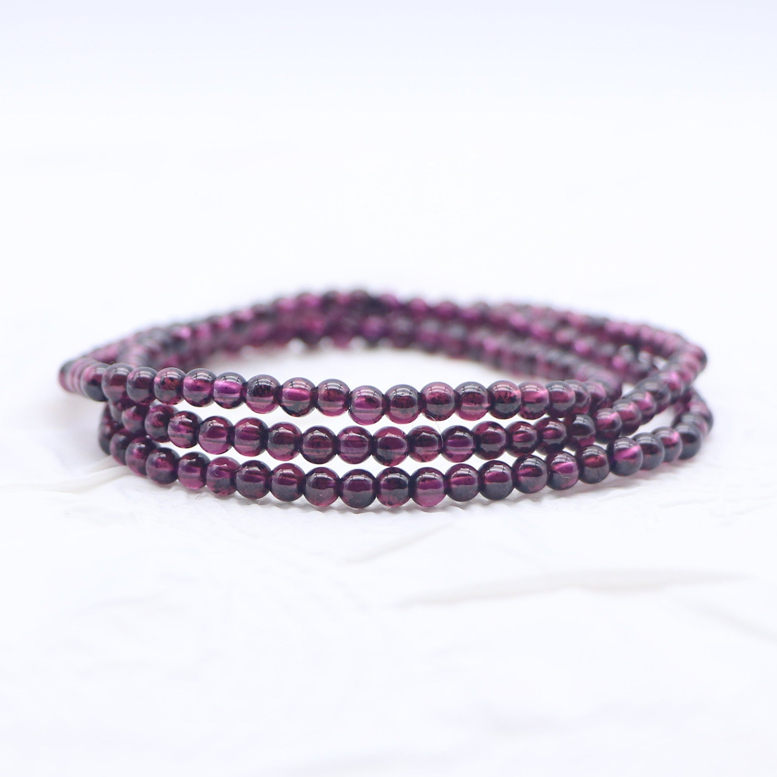 Purple Garnet Long Prayer Beads - Blessed Tranquility - Karmabless