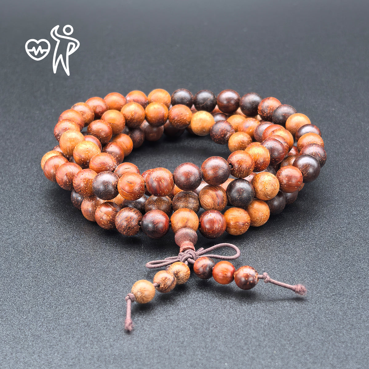 Red Rosewood Long Prayer Beads - Reducing Stress