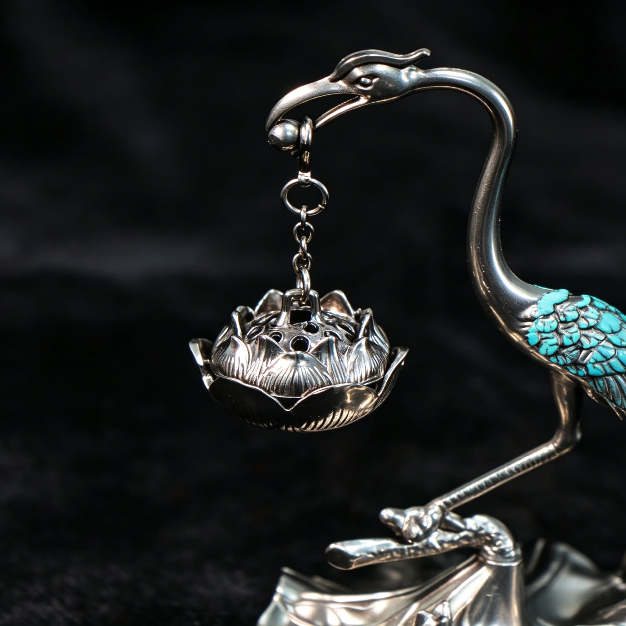Crane Hanging Incense Burner for Zen Tea Room Decor