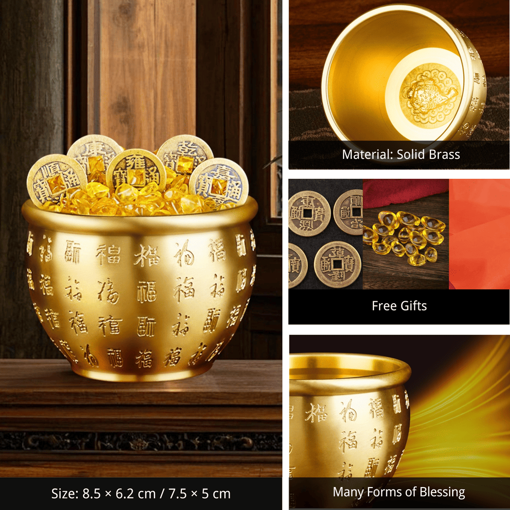 The "Hundred Blessings" Brass Wealth Bowl