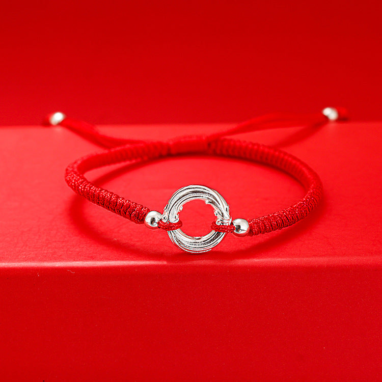 Dragon-Phoenix Sacred Union Red String Bracelet