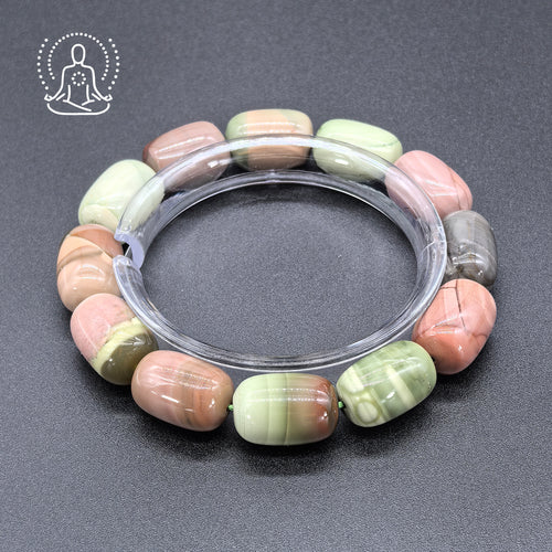 Alashan Agate Oval Bead Bracelet - Delicate Healing — view 1