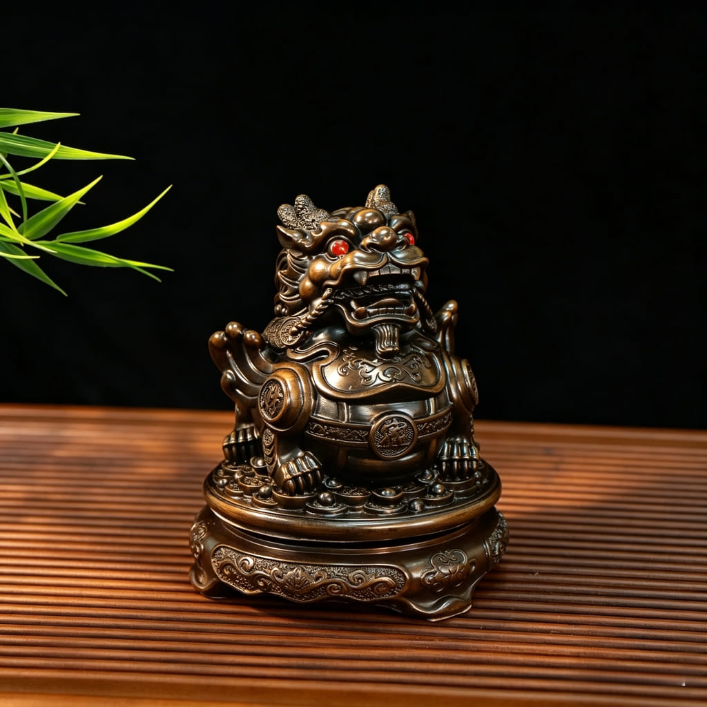 Rotating Pixiu Feng Shui Statue for Wealth & Prosperity Decor