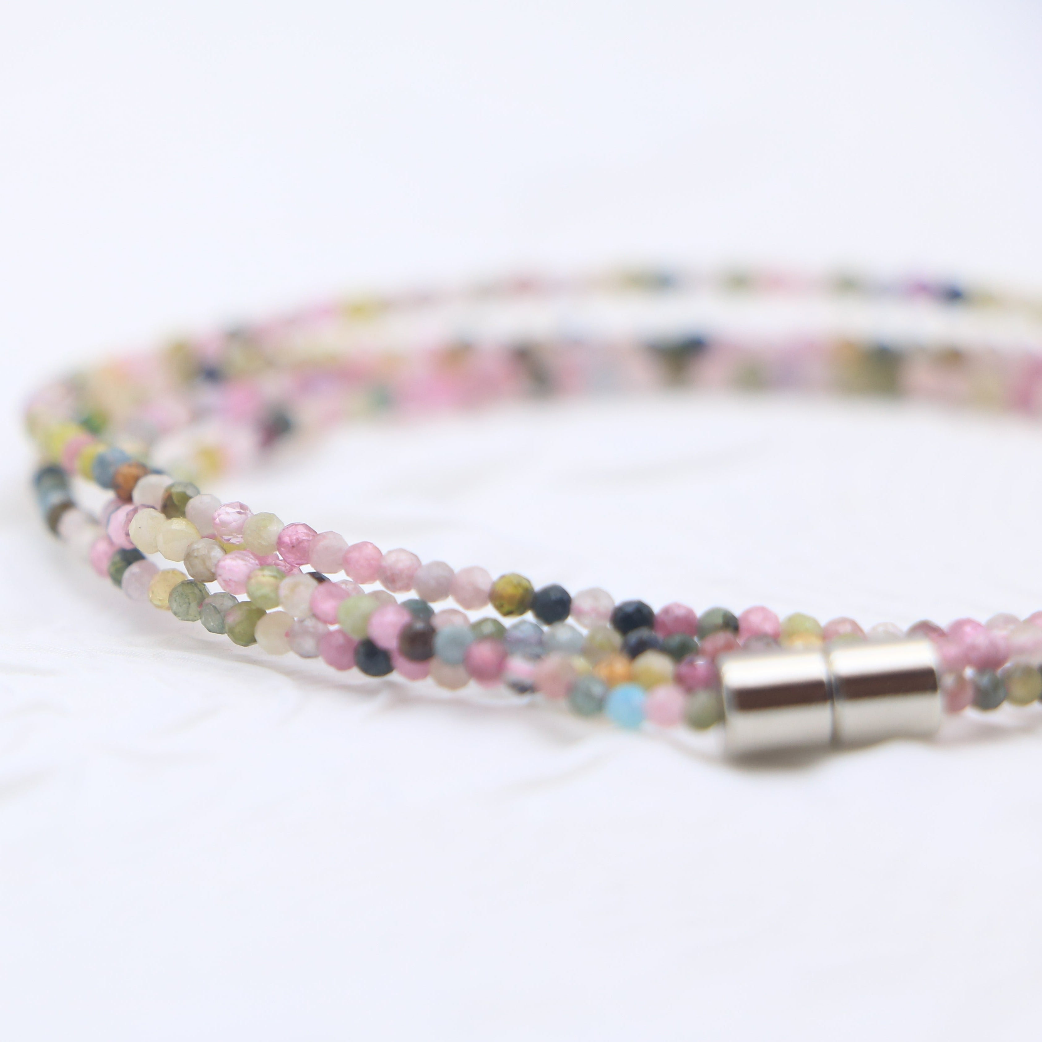 Multi-colored Tourmaline Long Bracelet - Natural-born Leader - Karmabless