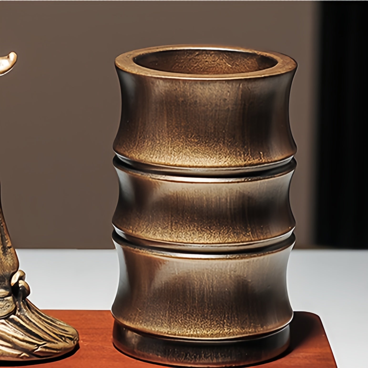 Chinese-Style Leading Sheep Resin Pen Holder & Desk Ornament for Career Success