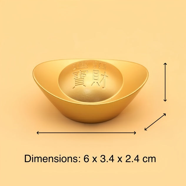 Golden Prosperity Yuanbao: Lingote de Riqueza de Latão "Zhao Cai Jin Bao"