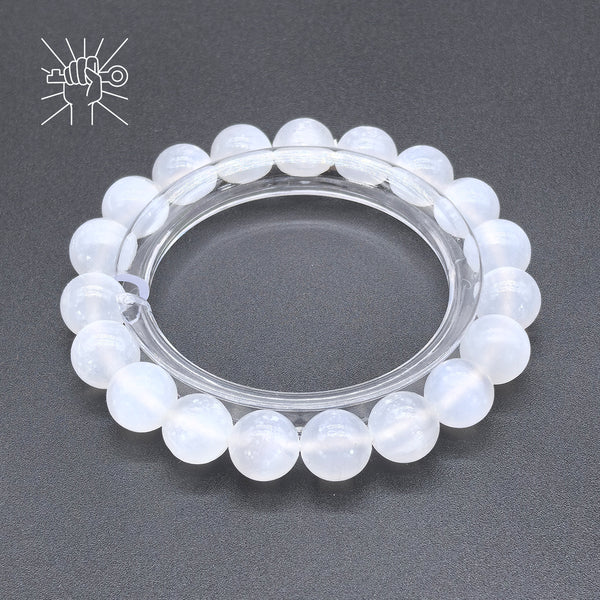 Metal Element - White Gypsum Stone Bracelet - Wise Thoughts
