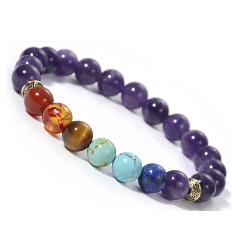 Amethyst Seven Chakra Bracelet