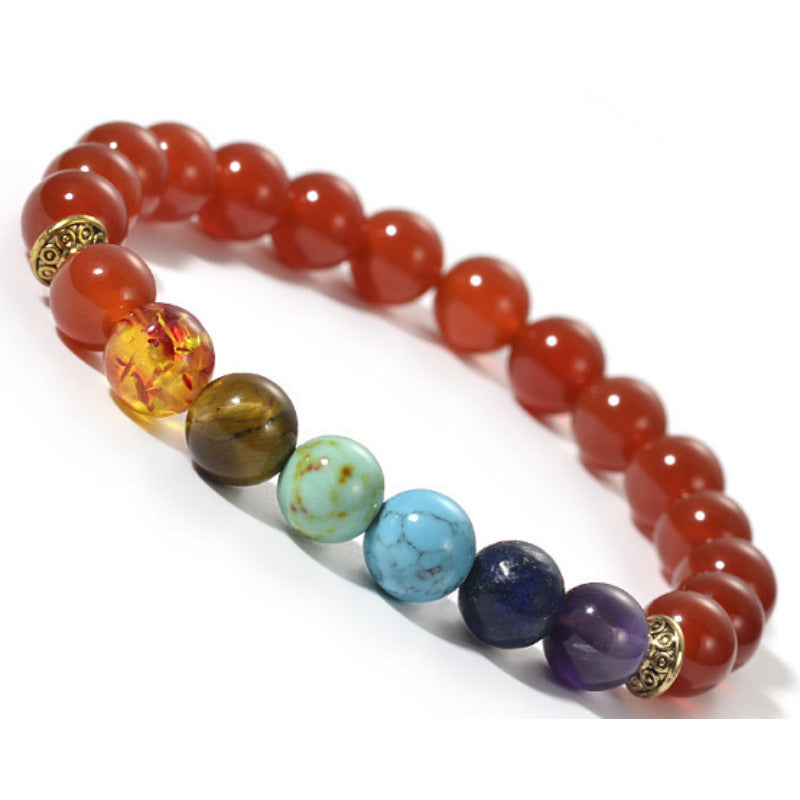 Red Agate Seven Chakra Bracelet