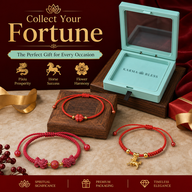 Career, Wealth & Luck Red String Bracelet Trio