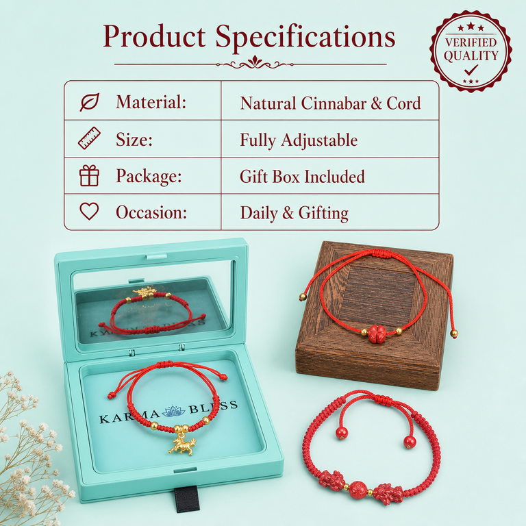 Career, Wealth & Luck Red String Bracelet Trio