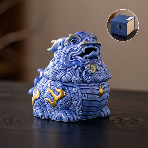 Ceramic Qilin Feng Shui Statue with Gift Box