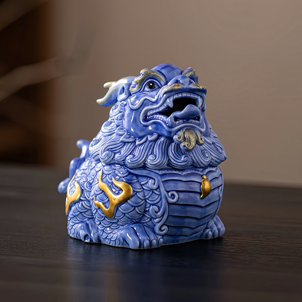 Ceramic Qilin Feng Shui Statue with Gift Box