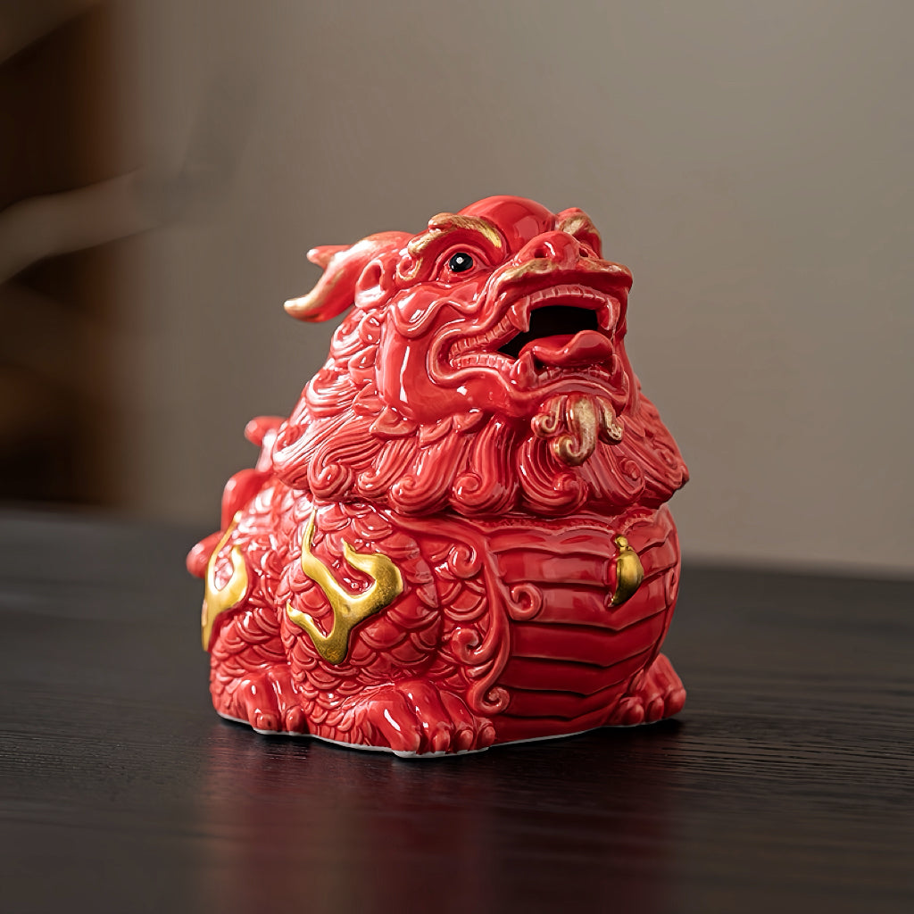 Ceramic Qilin Feng Shui Statue with Gift Box