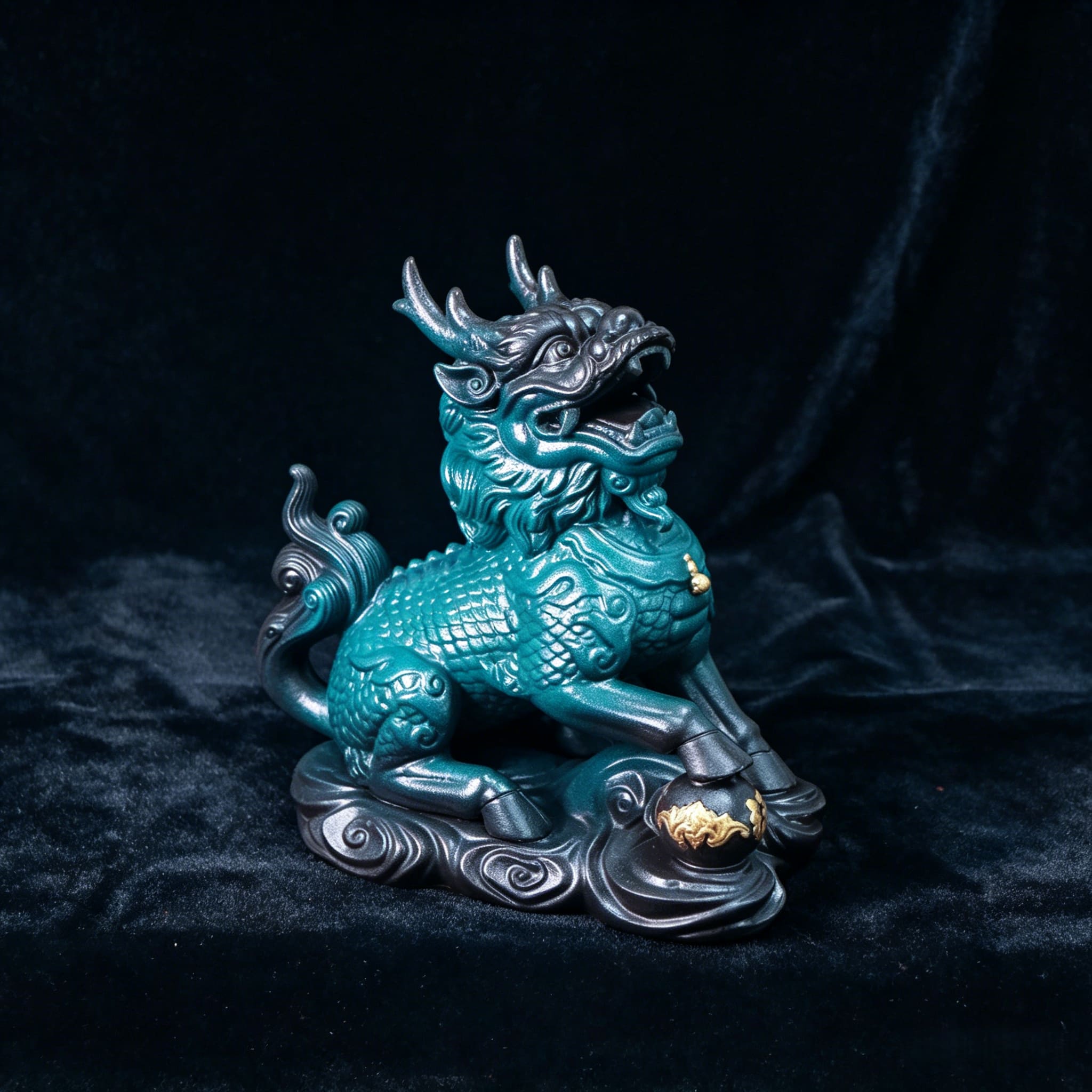 Large Ceramic Qilin Pair Statues for Feng Shui Home Decor