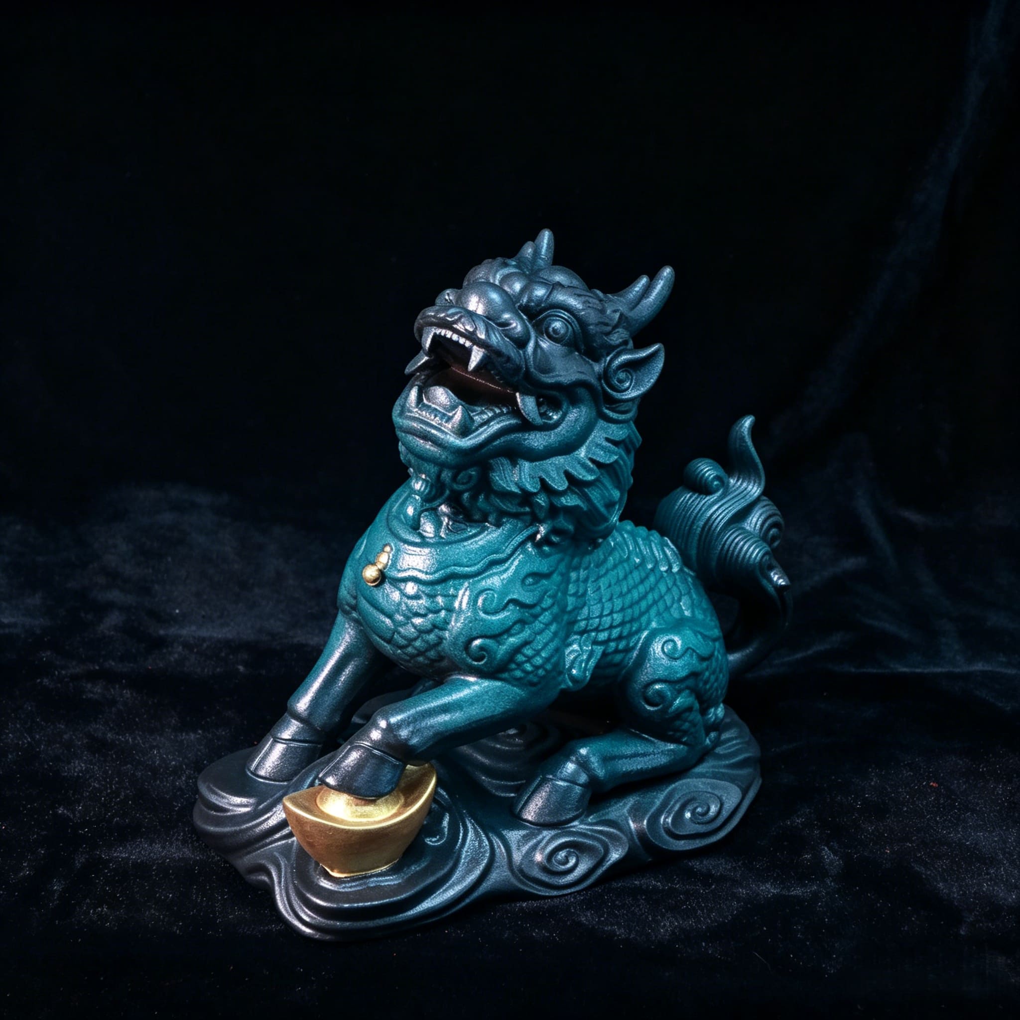 Large Ceramic Qilin Pair Statues for Feng Shui Home Decor