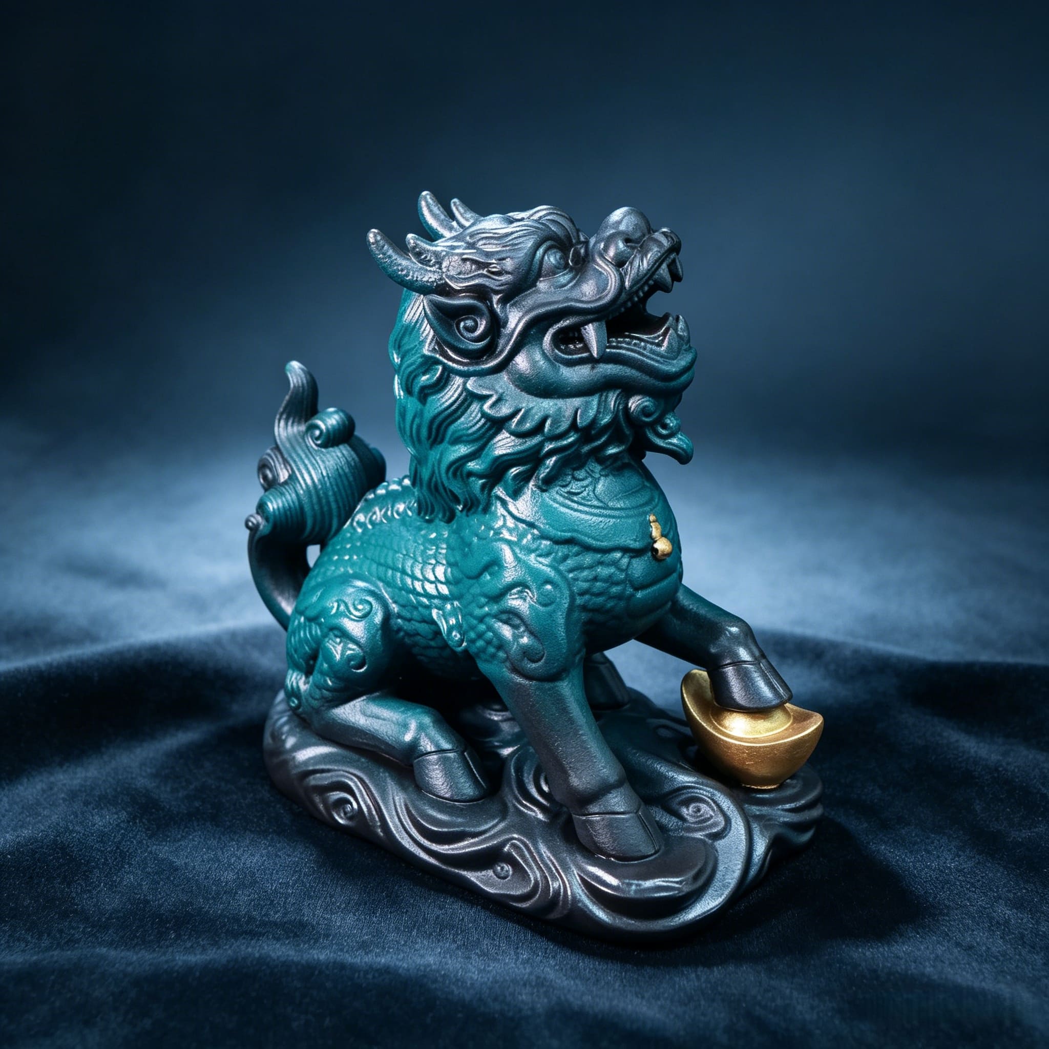 Large Ceramic Qilin Pair Statues for Feng Shui Home Decor
