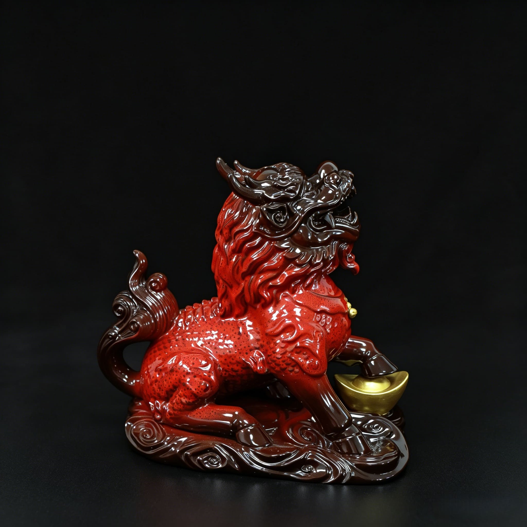 Large Ceramic Qilin Pair Statues for Feng Shui Home Decor