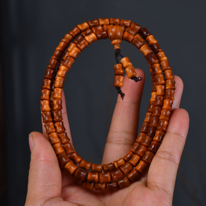 108 Beads Mala Prayer Cliff Cypress Bracelet — material detail
