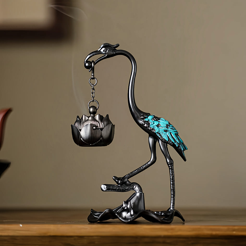 Crane Hanging Incense Burner for Zen Tea Room Decor