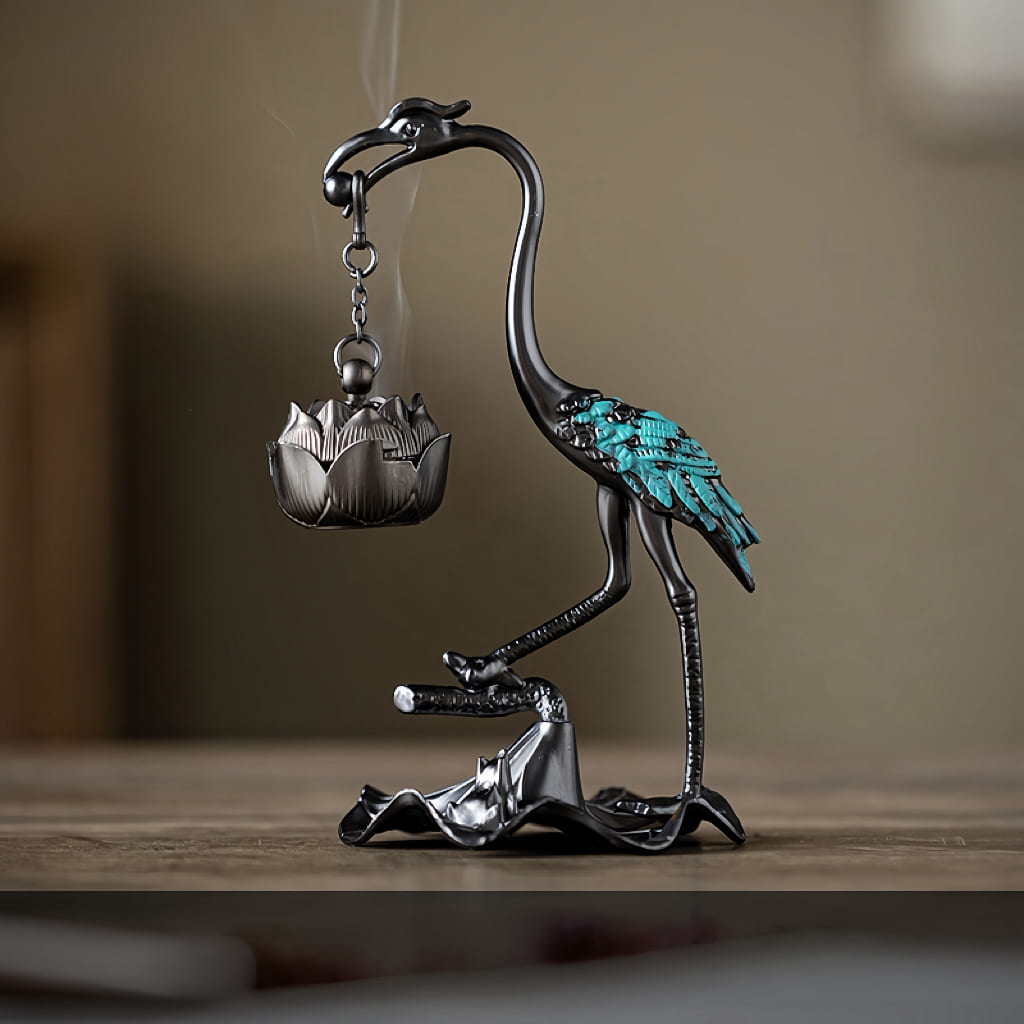 Crane Hanging Incense Burner for Zen Tea Room Decor