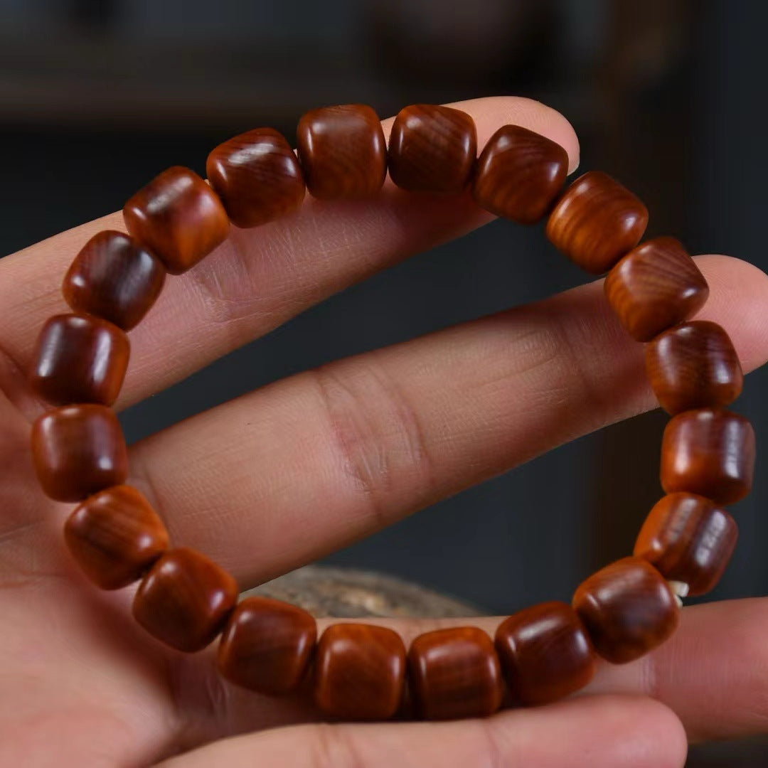 Barrel Bead Blackened Oil Cliff Cypress Bracelet