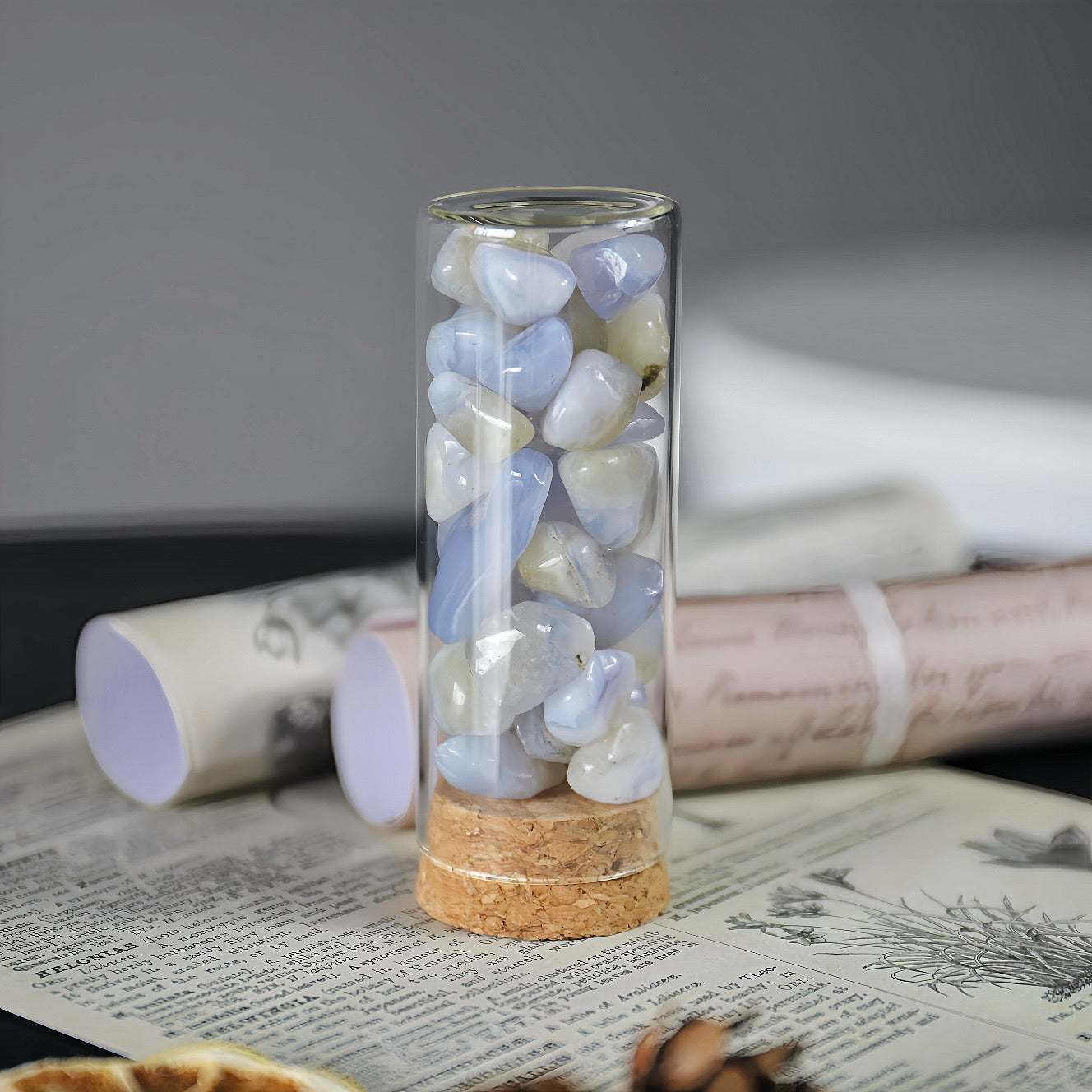 Blue Lace Agate Wishing Vial