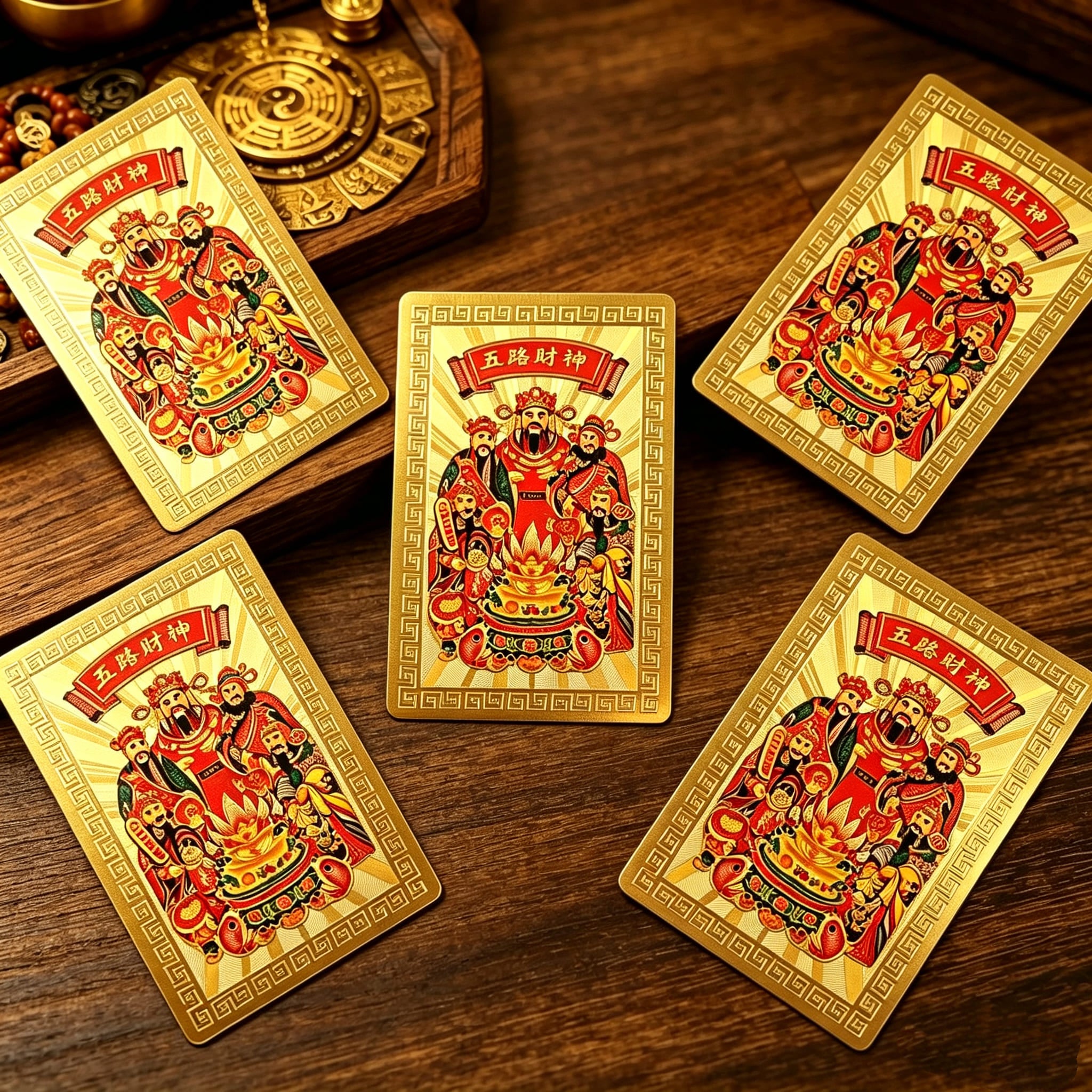 Golden Five Roads God of Wealth Phone Case Sticker