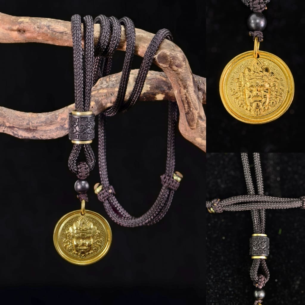 Adjustable Feng Shui Pendant Necklace with Lucky Charm