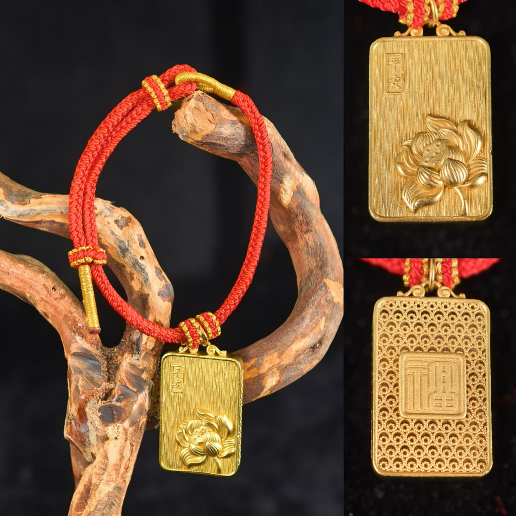Adjustable Feng Shui Red String Bracelet with Lucky Wealth Charm