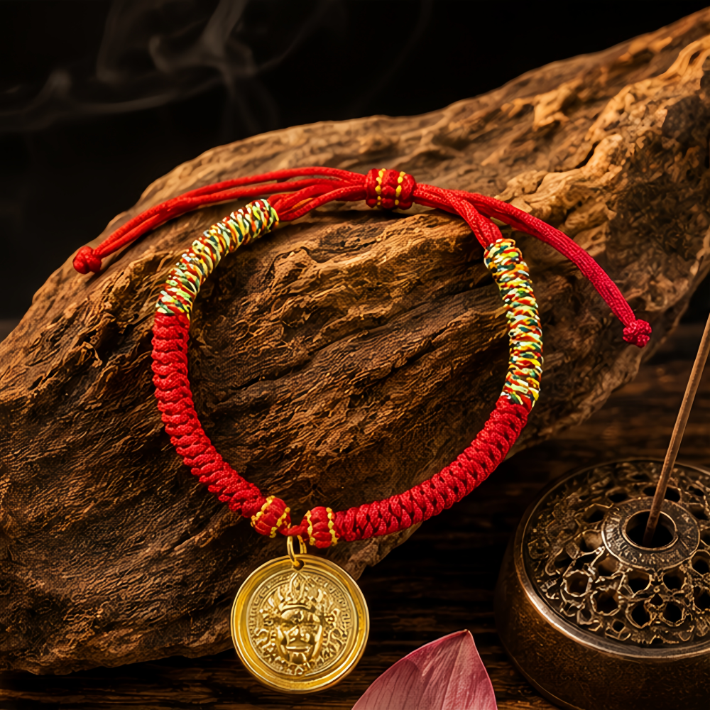 Adjustable Feng Shui Lucky Charm Bracelet with Auspicious Pendant