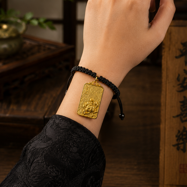 Adjustable Feng Shui Lucky Charm Bracelet with Auspicious Pendant