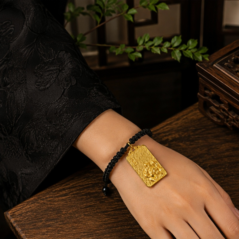 Adjustable Feng Shui Lucky Charm Bracelet with Auspicious Pendant