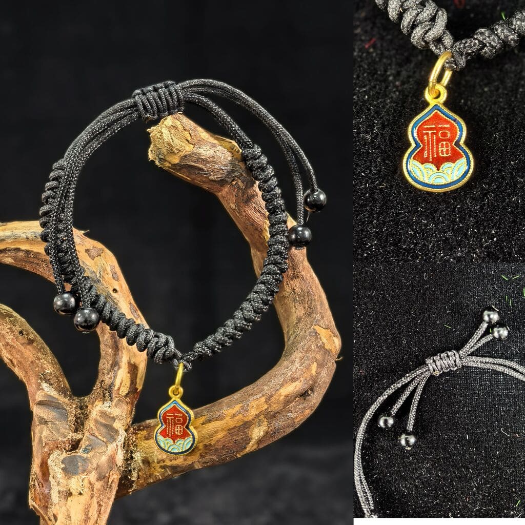 Adjustable Feng Shui Lucky Charm Bracelet with Auspicious Pendant