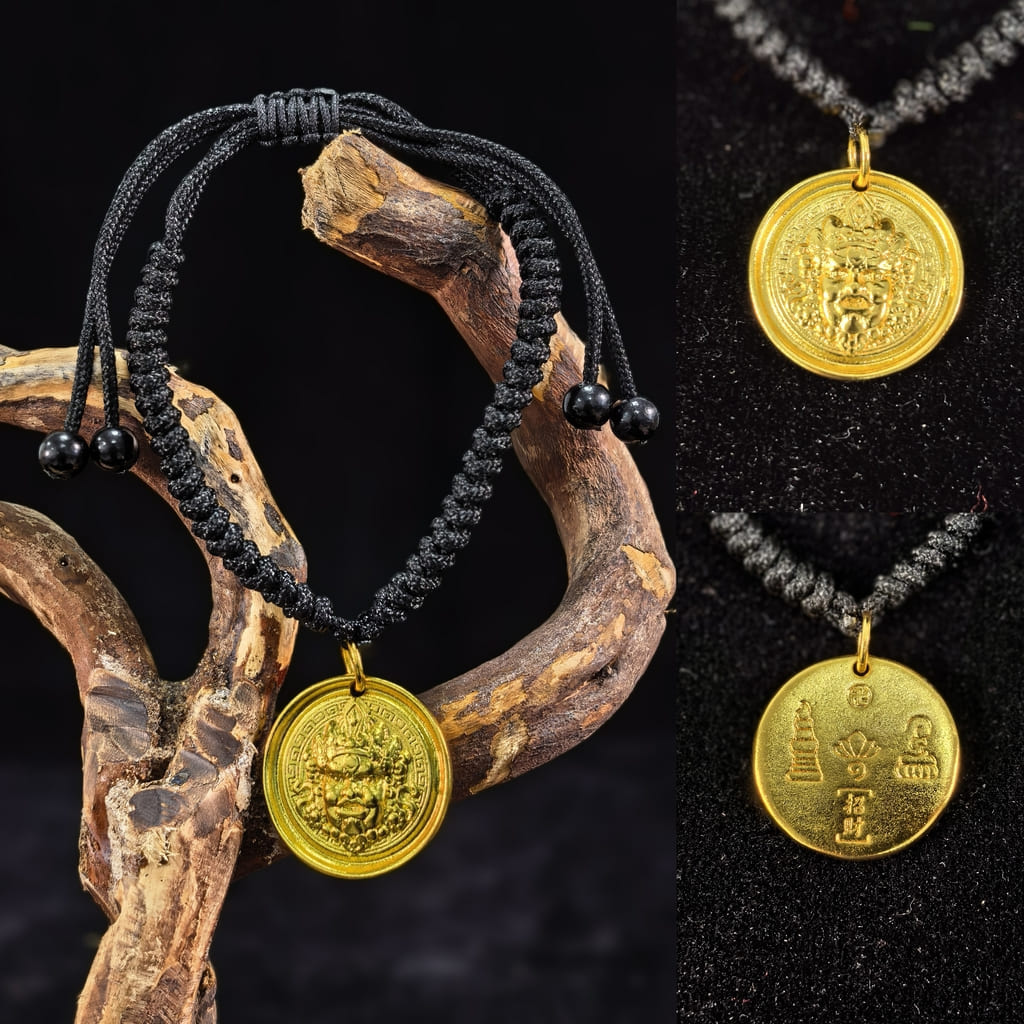 Adjustable Feng Shui Lucky Charm Bracelet with Auspicious Pendant
