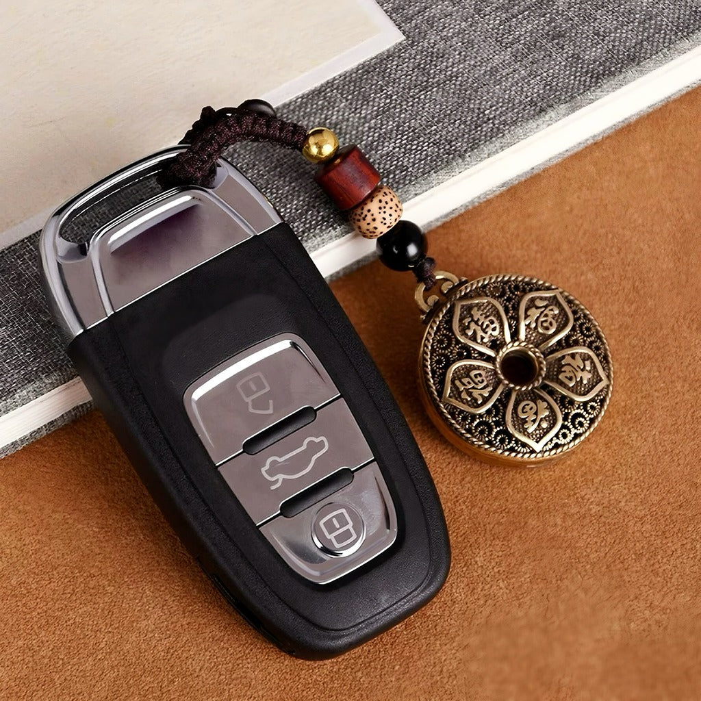 The "Five Blessings Arrival" Brass Keychain