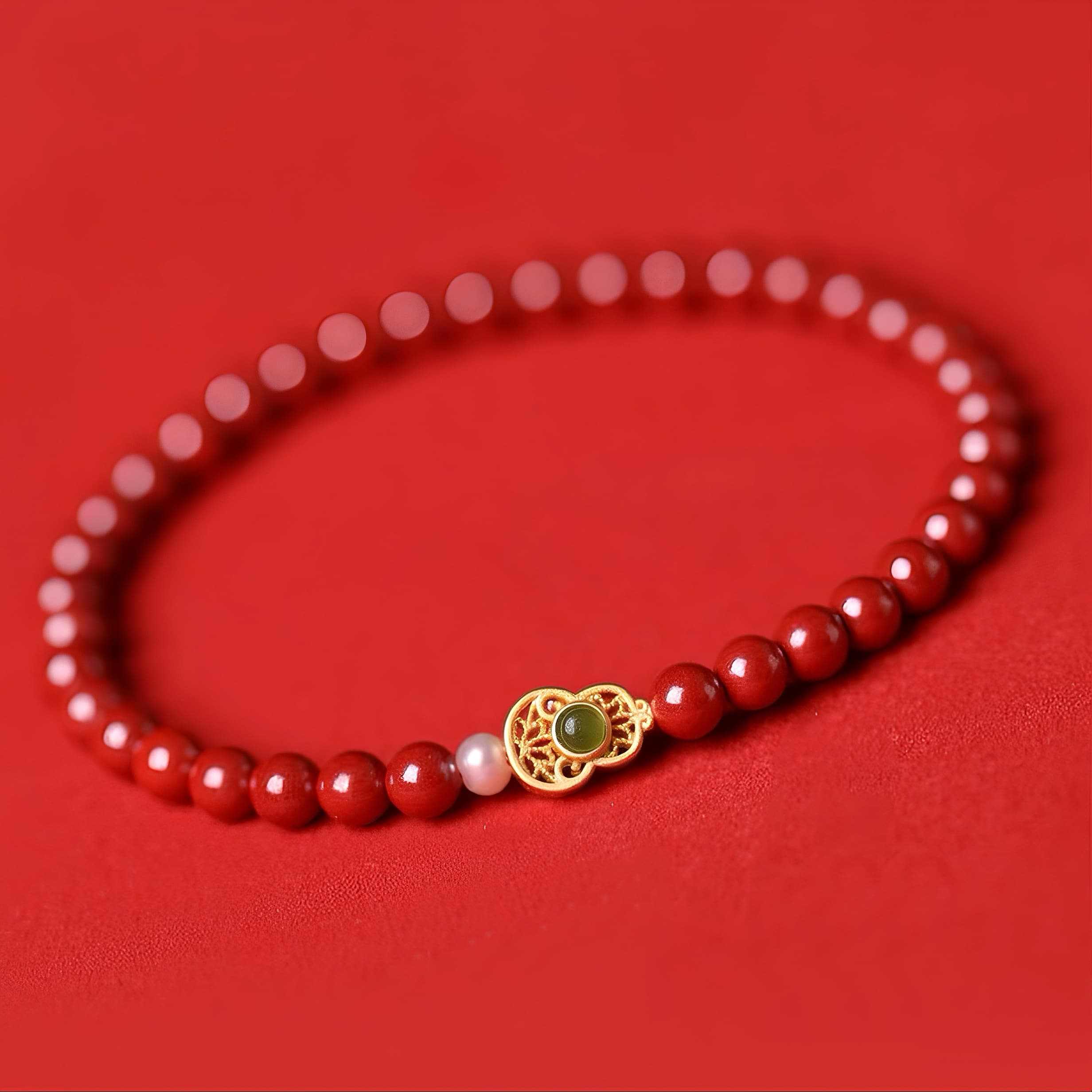 "Hulu of Fortune" Jasper & Cinnabar Bracelet