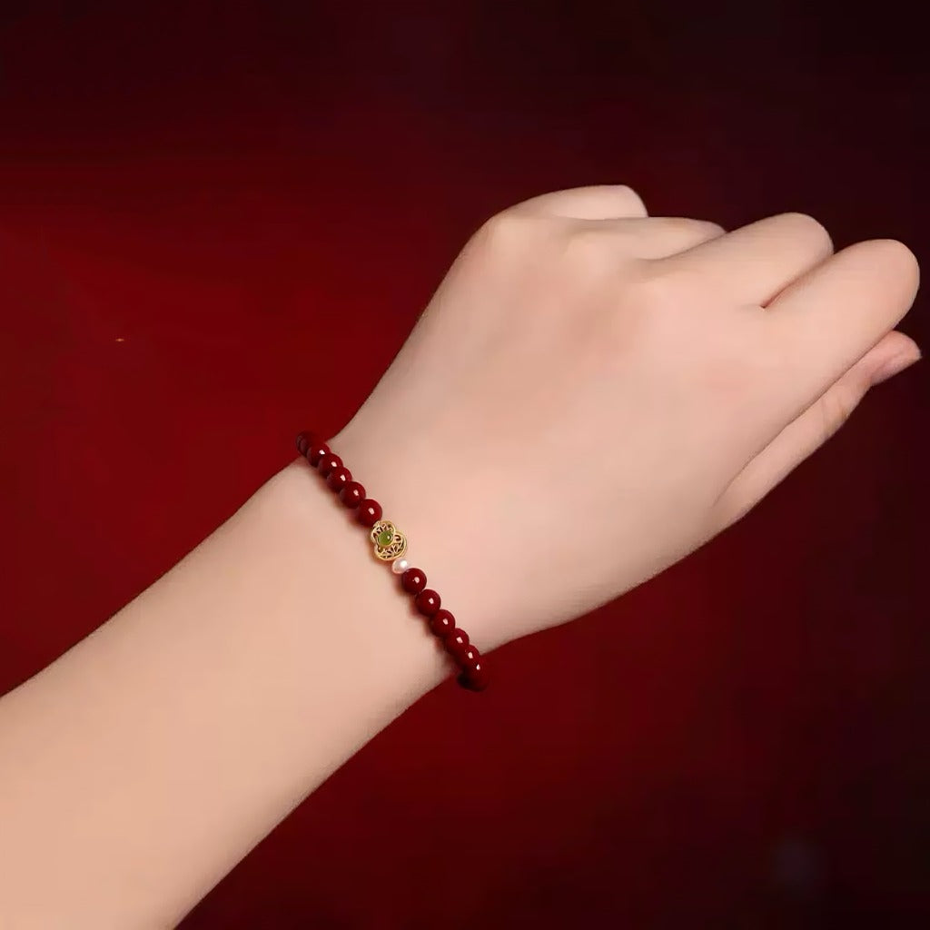 "Hulu of Fortune" Jasper & Cinnabar Bracelet