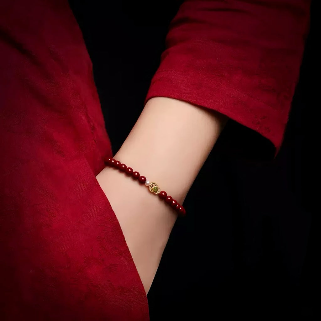 "Hulu of Fortune" Jasper & Cinnabar Bracelet