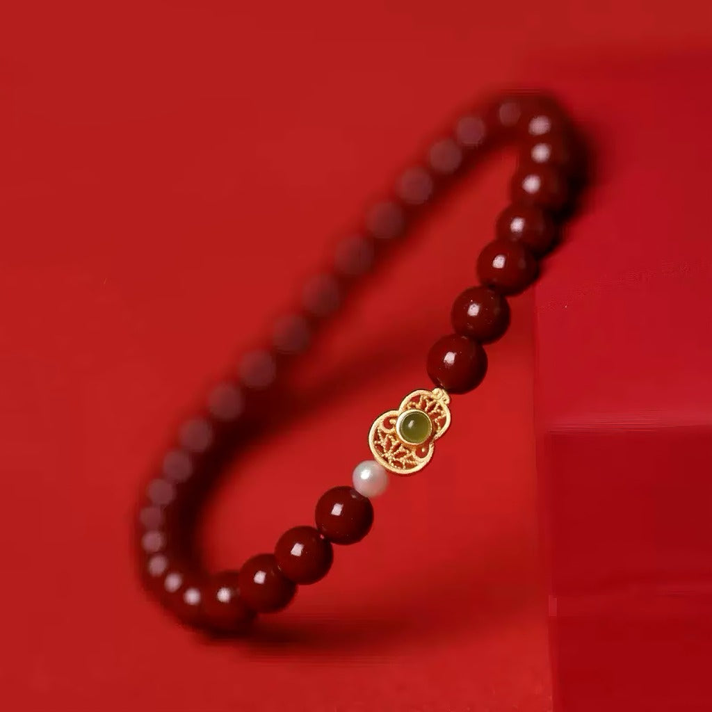 "Hulu of Fortune" Jasper & Cinnabar Bracelet