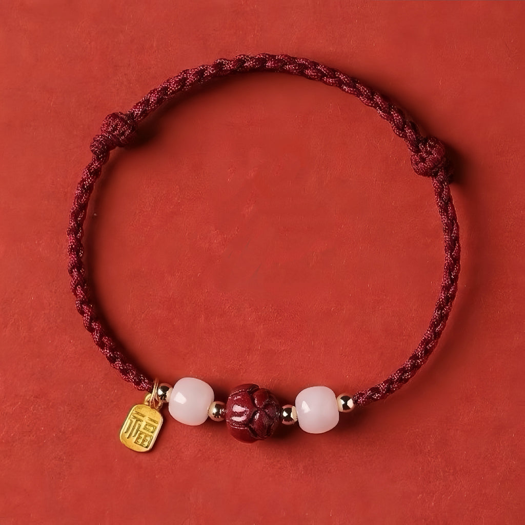 Bracelet à cordes rouges de la prospérité Lotus FU