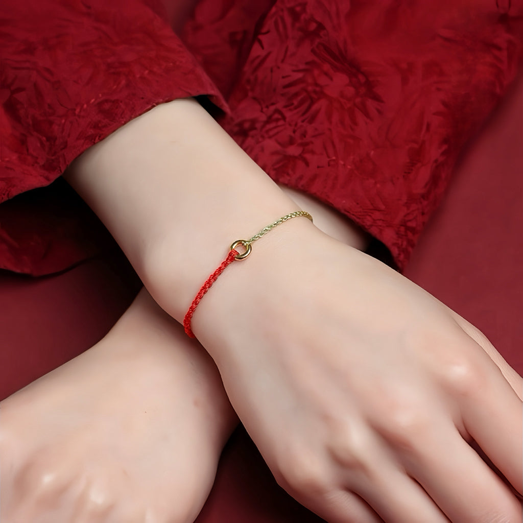 Bracelet à cordes rouges à deux tons de sécurité mélangée