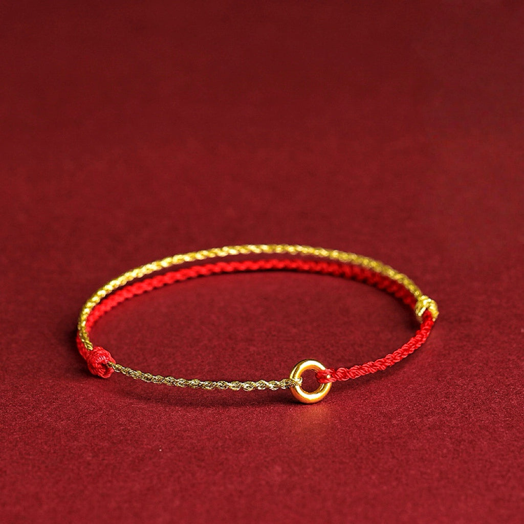 Bracelet à cordes rouges à deux tons de sécurité mélangée