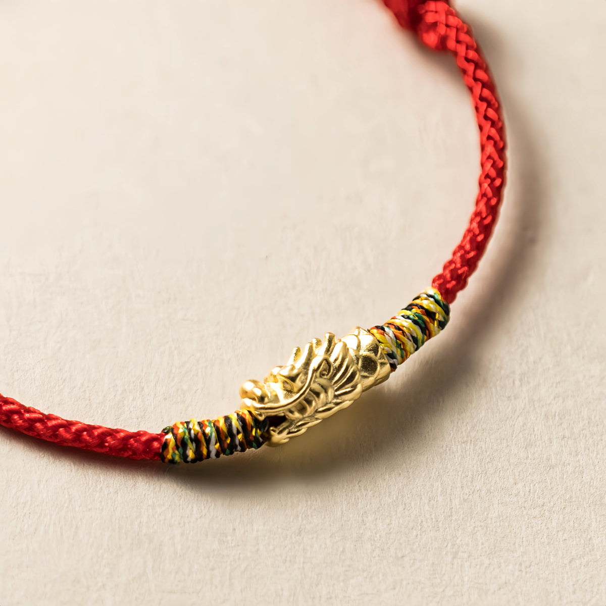 Bracelet à cordes rouges dragon argent dragon argent argent