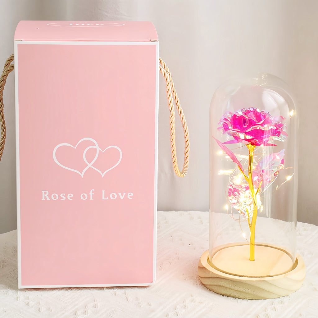 Pink Gold-Foil Eternal Rose