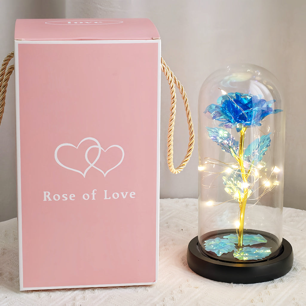 Blue Gold-Foil Eternal Rose