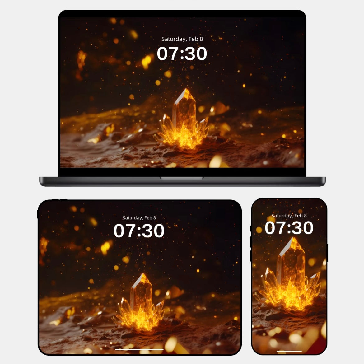 Papel de Parede HD Emergência de Cristal Dourado [Elementos Metal e Terra]