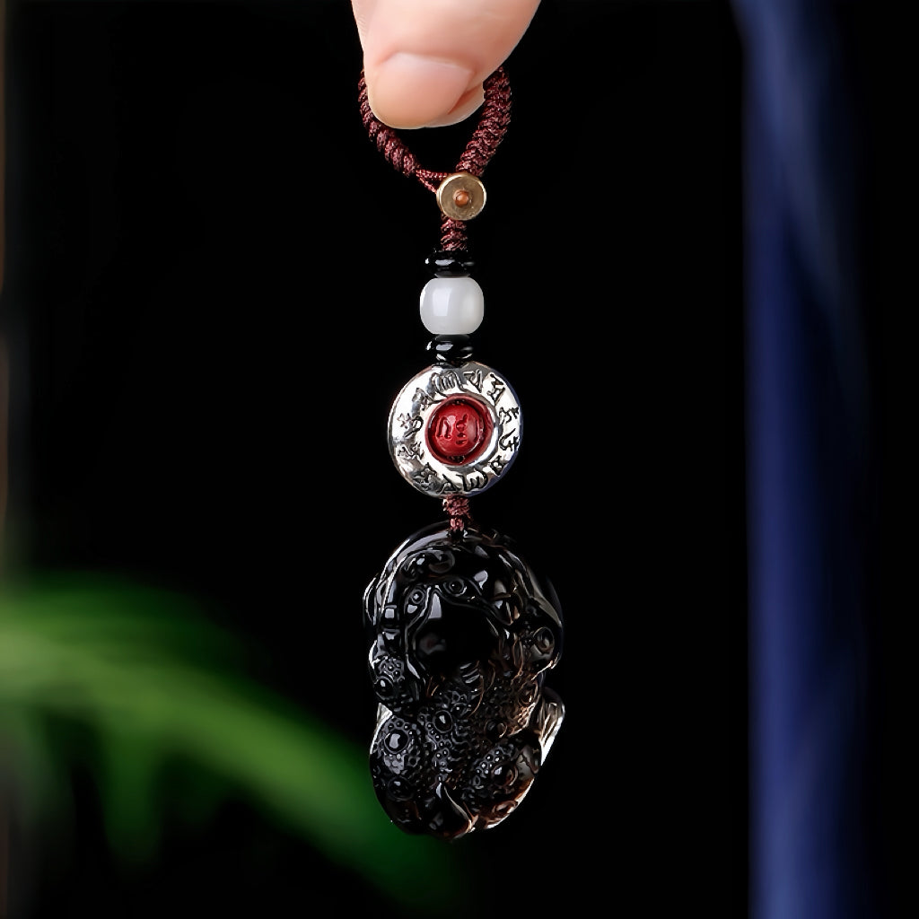 Black Obsidian Male & Female Pixiu Wealth Keychain