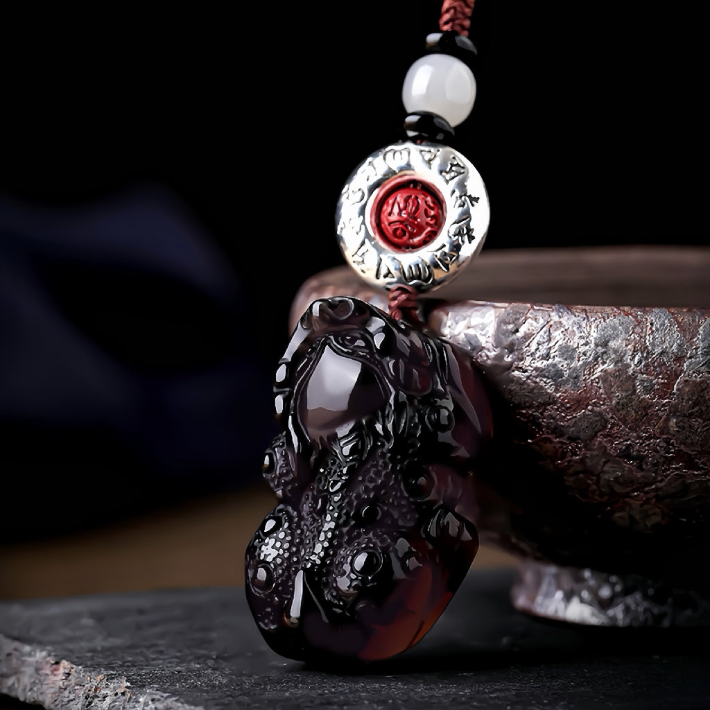 Black Obsidian Male & Female Pixiu Wealth Keychain